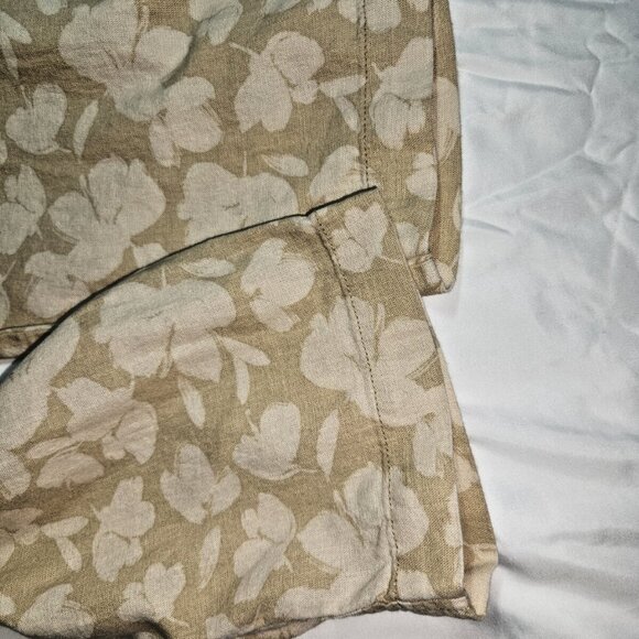 GAP, long, baggy, pants, beige & cream, elastic waist, linen, size XL - Picture 5 of 16